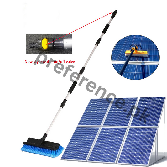 Telescopic Solar Panel Cleaning Brush with Water Switch