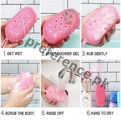 Silicone Bath &amp; Massage Brush (Double‑Sided)